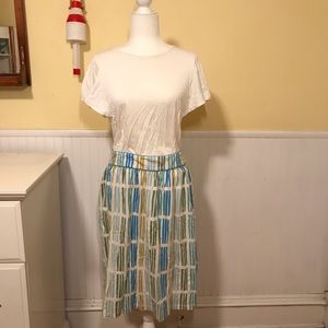 Beachy Boden striped Elise skirt, size 14L (US), blue, multicolored.